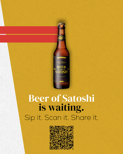 Beer of Satoshi Zero alcohol-free box and bottles